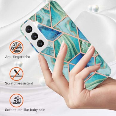 Защитный чехол Deexe Marble Pattern для Samsung Galaxy S23 Plus - Blue