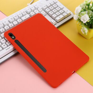 Защитный чехол Deexe Silicone Shell для Samsung Galaxy Tab S9 / S9 FE (X710/716/510) - Red