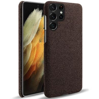 Защитный чехол KSQ Cloth Style для Galaxy S22 Ultra - Brown