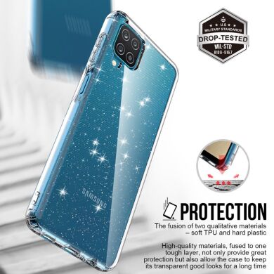 Защитный чехол UniCase Glitter Series для Samsung Galaxy A12 (A125) - Transparent