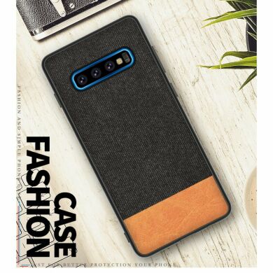 Защитный чехол UniCase Texture Style для Samsung Galaxy S10 (G973) - Black / Brown