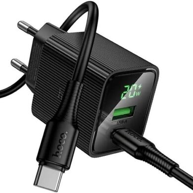 Сетевое зарядное устройство Hoco CS83A PD20W+QC3.0 + кабель Type-C to Type-C - Black