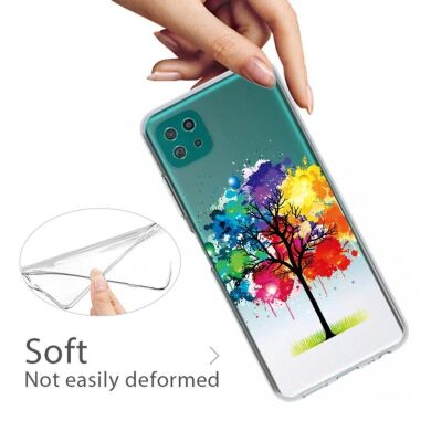 Силиконовый (TPU) чехол Deexe Pretty Glossy для Samsung Galaxy A22 5G (A226) - Green Leaf