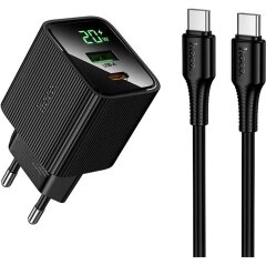 Сетевое зарядное устройство Hoco CS83A PD20W+QC3.0 + кабель Type-C to Type-C - Black