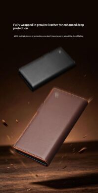 Кожаный чехол QIALINO Wallet Case (FF) для Samsung Galaxy Fold 8 Ultra - Brown