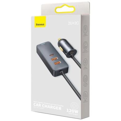 Автомобильное зарядное устройство Baseus Share Together PPS Fast Charging 2USB + 2Type-C (120W) CCBT-A0G - Grey