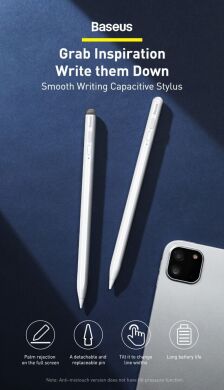 Стилус Baseus Smooth Writing Capacitive Stylus (Active version + Anti misoperation) SXBC000002 - White