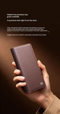 Кожаный чехол QIALINO Wallet Case (FF) для Samsung Galaxy Fold 8 Ultra - Brown