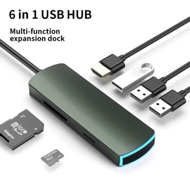 USB HUB SEEWEI 6 in 1 Expansion Dock - Green