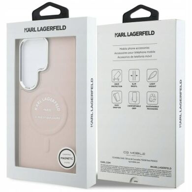 Защитный чехол Karl Lagerfeld Embossed Ring RSG Logo MagSafe для Samsung Galaxy S26 Ultra (S948) KLHMS26LPSKRSGEP - Pink