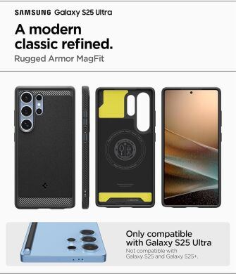 Захисний чохол Spigen (SGP) Rugged Armor (MagFit) для Samsung Galaxy S25 Ultra (S938) ACS08951 - Black