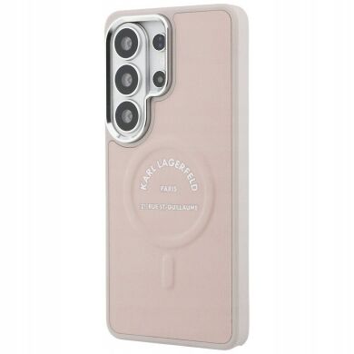 Защитный чехол Karl Lagerfeld Embossed Ring RSG Logo MagSafe для Samsung Galaxy S26 Ultra (S948) KLHMS26LPSKRSGEP - Pink