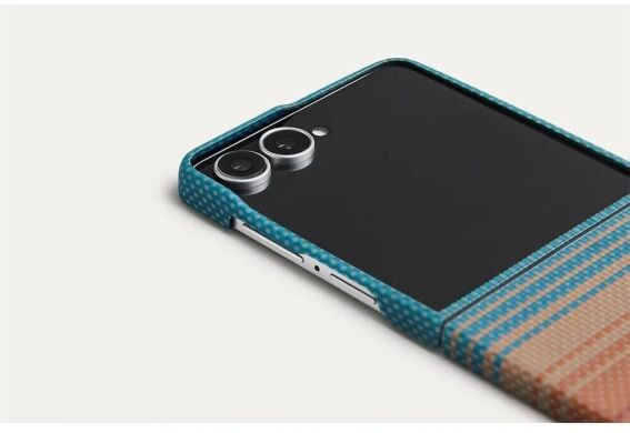Ультратонкий чохол Pitaka Edge Case California Dream (FF) для Samsung Galaxy Flip 8 (FSFLIP8) - Cyan / Orange