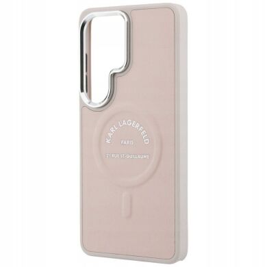 Защитный чехол Karl Lagerfeld Embossed Ring RSG Logo MagSafe для Samsung Galaxy S26 Ultra (S948) KLHMS26LPSKRSGEP - Pink