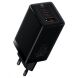 Сетевое зарядное устройство Baseus GaN3 Pro Fast Charger 2C+U 65W + кабель Type-C to Type-C (100W, 5A, 1m) CCGP050101 - Black. Фото 1 из 24