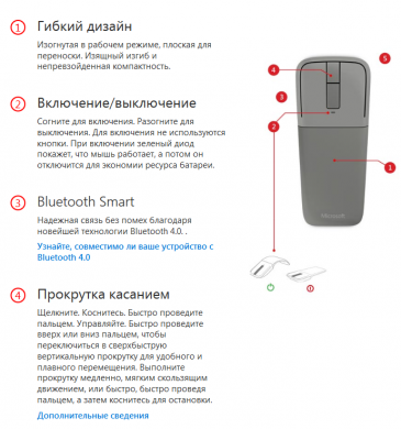 Беспроводная мышь Microsoft Arc Touch (7MP-00005)