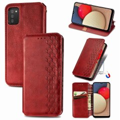 Чохол Deexe Rhombus Wallet для Samsung Galaxy A02s (A025) - Red