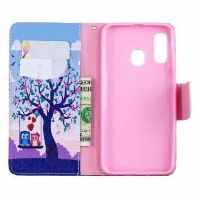 Чохол-книжка Deexe Color Wallet для Samsung Galaxy A40 (А405) - Two Swinging Owls