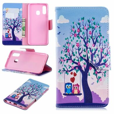 Чохол-книжка Deexe Color Wallet для Samsung Galaxy A40 (А405) - Two Swinging Owls