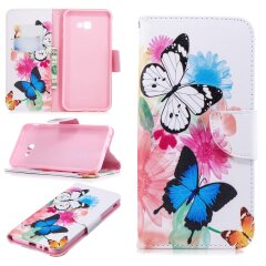 Чохол-книжка Deexe Color Wallet для Samsung Galaxy J4+ (J415) - Butterflies and Flowers