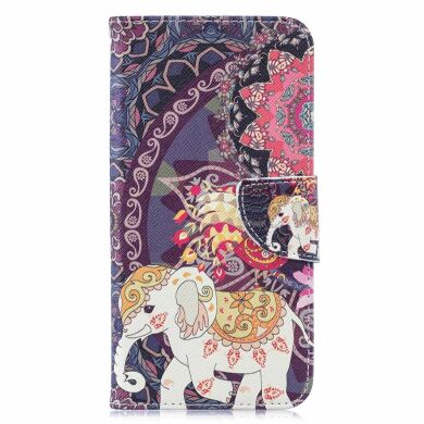Чехол-книжка Deexe Color Wallet для Samsung Galaxy M20 (M205) - Flower and Elephant