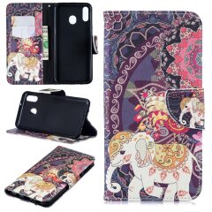 Чехол-книжка Deexe Color Wallet для Samsung Galaxy M20 (M205) - Flower and Elephant