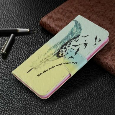 Чохол-книжка Deexe Color Wallet для Samsung Galaxy S20 (G980) - Feather Pattern
