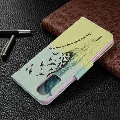 Чохол-книжка Deexe Color Wallet для Samsung Galaxy S20 (G980) - Feather Pattern