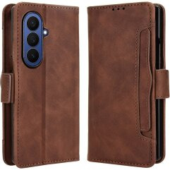 Чехол-книжка с карманами Deexe Wallet Stand (FF) для Samsung Galaxy Fold 8 Ultra - Brown