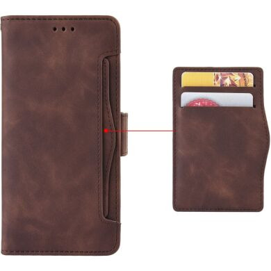 Чехол-книжка с карманами Deexe Wallet Stand (FF) для Samsung Galaxy Fold 8 Ultra - Brown