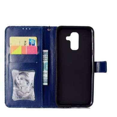 Чехол UniCase Leaf Wallet для Samsung Galaxy A6+ 2018 (A605) - Dark Blue