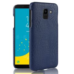 Пластиковый чехол Deexe Croco Style для Samsung Galaxy J6 2018 (J600) - Blue