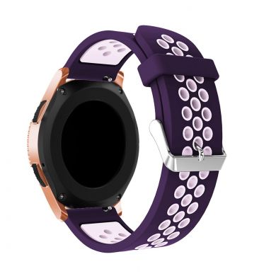 Ремешок Deexe Dual Color для Samsung Galaxy Watch 42mm / Watch 3 41mm - Dark Purple/Light Purple