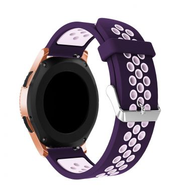 Ремінець Deexe Dual Color для Samsung Galaxy Watch 42mm - Dark Purple/Light Purple