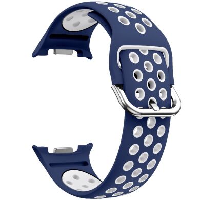 Ремешок Deexe Dual Color для Samsung Galaxy Watch 8 (40/44mm) / 8 Classic - Blue / White