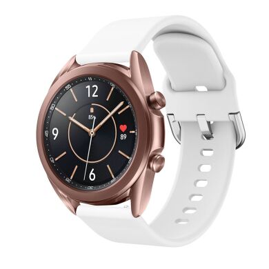 Ремешок Deexe Soft Silicone для  Samsung Galaxy Watch 3 (41mm) - White