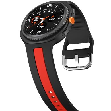 Ремешок Deexe Sport Strap для Samsung Galaxy Watch 8 (40/44mm) / 8 Classic - Black / Red