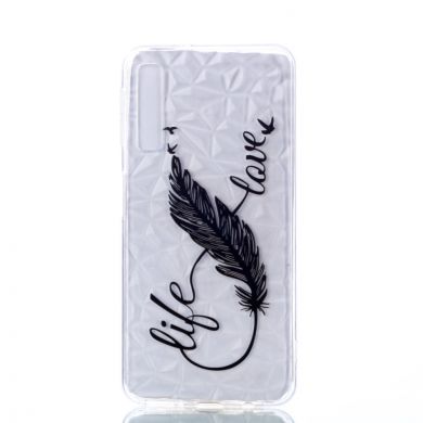 Силиконовый чехол UniCase 3D Diamond Pattern для Samsung Galaxy A7 2018 (A750) - Feather Pen