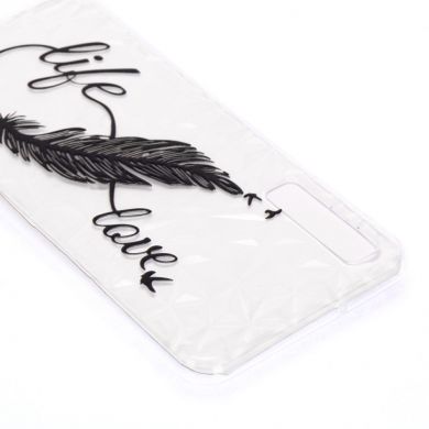 Силиконовый чехол UniCase 3D Diamond Pattern для Samsung Galaxy A7 2018 (A750) - Feather Pen