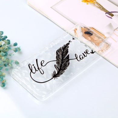 Силиконовый чехол UniCase 3D Diamond Pattern для Samsung Galaxy A7 2018 (A750) - Feather Pen