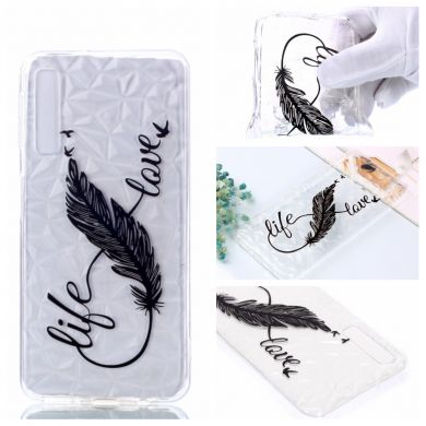 Силиконовый чехол UniCase 3D Diamond Pattern для Samsung Galaxy A7 2018 (A750) - Feather Pen