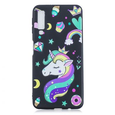Силиконовый (TPU) чехол Deexe Life Style для Samsung Galaxy A7 2018 (A750) - Shy Unicorn