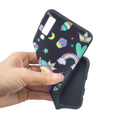 Силиконовый (TPU) чехол Deexe Life Style для Samsung Galaxy A7 2018 (A750) - Shy Unicorn
