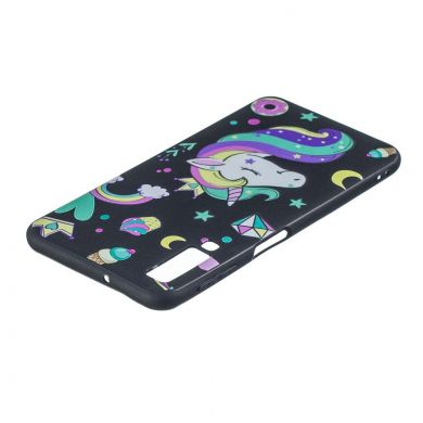 Силиконовый (TPU) чехол Deexe Life Style для Samsung Galaxy A7 2018 (A750) - Shy Unicorn