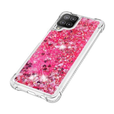 Силіконовий (TPU) чохол Deexe Liquid Glitter для Samsung Galaxy A22 (A225) / M22 (M225) - Pink Hearts