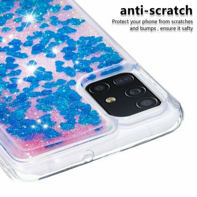 Силіконовий (TPU) чохол Deexe Liquid Glitter для Samsung Galaxy A51 (А515) - Rose