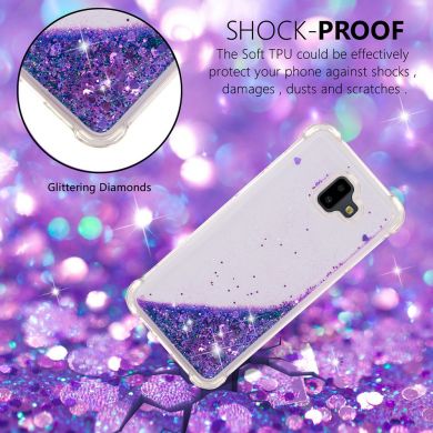 Силіконовий (TPU) чохол Deexe Liquid Glitter для Samsung Galaxy J6+ (J610), Dark Purple
