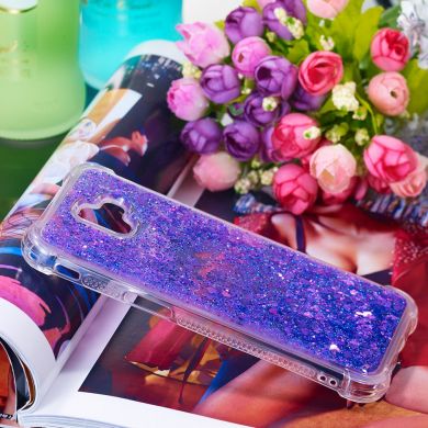 Силіконовий (TPU) чохол Deexe Liquid Glitter для Samsung Galaxy J6+ (J610), Dark Purple