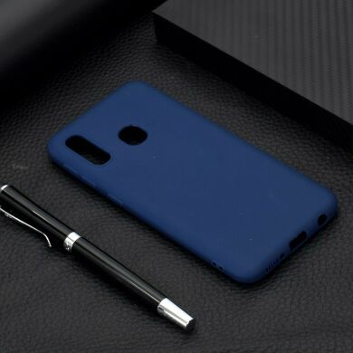 Силіконовий (TPU) чохол Deexe Matte Case для Samsung Galaxy A20e (A202) - Dark Blue
