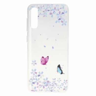 Силіконовий (TPU) чохол Deexe Pretty Glossy для Samsung Galaxy A50 (A505) - Butterfly and Flower